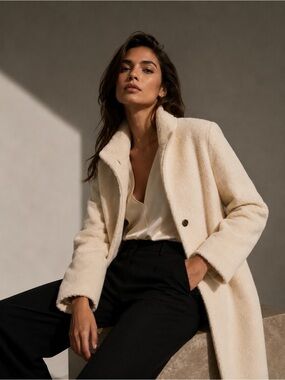 Donna Karan faux fur coat - size 10